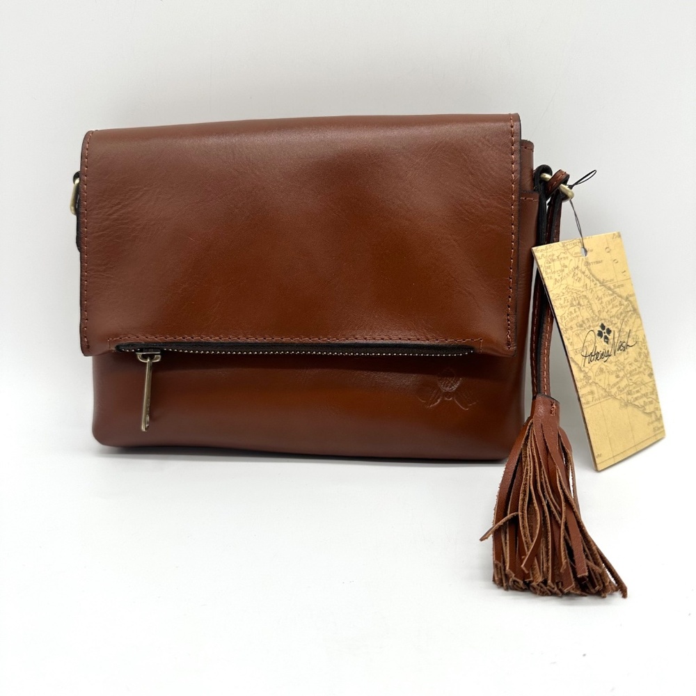 Patricia Nash Corfu Heritage Leather Crossbody Bag Tan With Dust Bag NWT - Picture 2 of 16